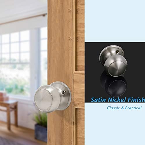 2 Pack Dummy Door Knob Set Satin Nickel Finish