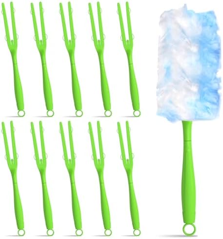 10pc Extendable Duster Mop Handles - Swiffer Compatible Durable Green