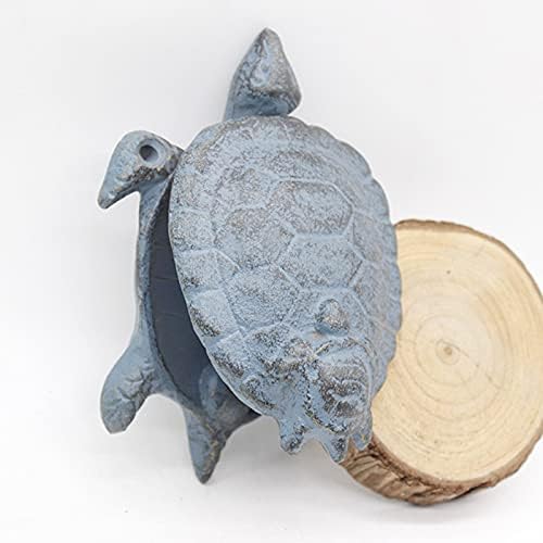 Vintage Farmhouse Door Knocker Rustic Cast Iron Tortoise-Shaped Doorbell for Front Door Gate Pull Use