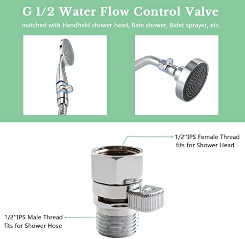 APLusee Chrome Shower Flow Control Valve with On Off Switch