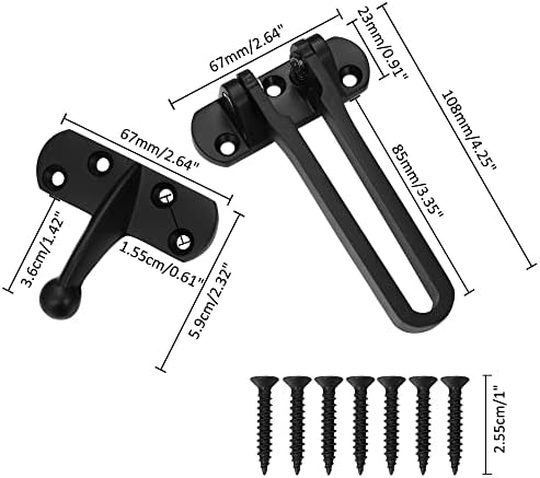 Unlock Your Home with Tidorlous U-Swing Door Lock Latch Black Plate Finish