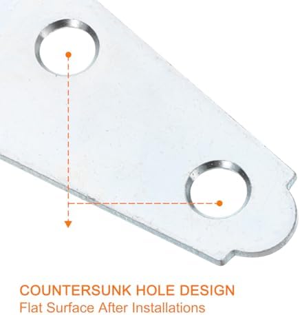 6Pcs T-Strap Door Hinges White Zinc