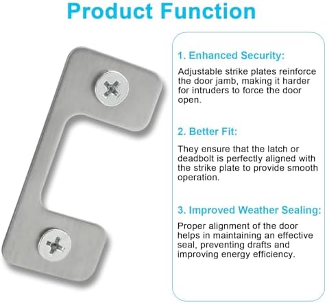 Adjustable Exterior Door Strike Plate Set