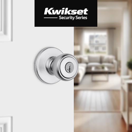 Kwikset Secure Keyed Entry Door Knob Satin Chrome