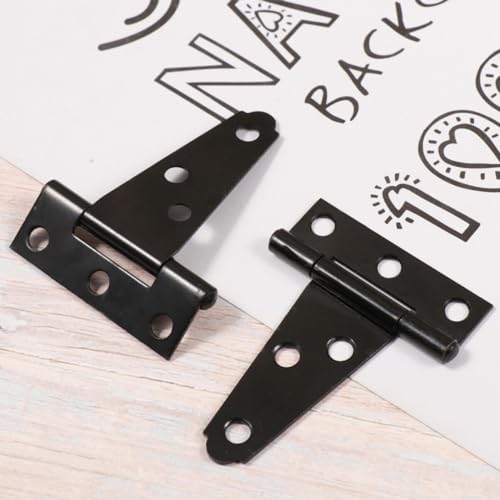Hemoton 2-Inch T-Strap Hinges for Barn Shed Yard Doors Heavy Duty Black Barn Door Hinges for Fences Beyond