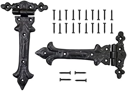 Adonai Hardware Adonijah antique cast iron strap hinges 79 x 2Pack Matte Black