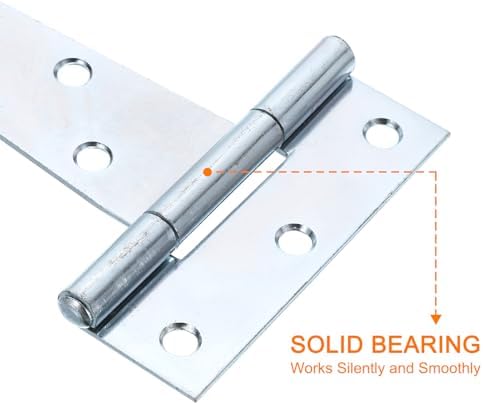 4Pcs T-Strap Door Hinges 9inch Wrought Tee Shed Gate Hinges White Zinc