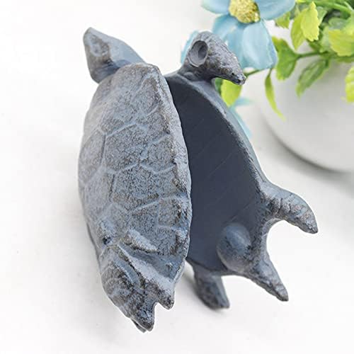 Vintage Farmhouse Door Knocker Rustic Cast Iron Tortoise-Shaped Doorbell for Front Door Gate Pull Use