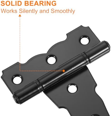 Uxcell 6 Pcs T-Strap Door Hinges Black