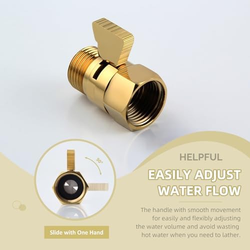Angle Simple Brass Flow-Controlling Shower Valve Gold