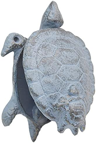 Vintage Farmhouse Door Knocker Rustic Cast Iron Tortoise-Shaped Doorbell for Front Door Gate Pull Use