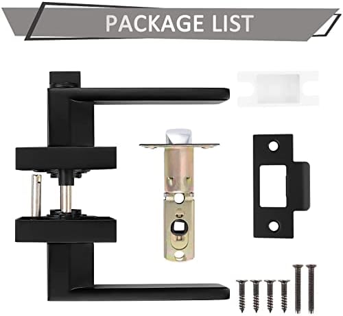 Probrico 10-Piece Matte Black Heavy Duty Privacy Door Handles Two-Handed Door Lever Lock Set for Bedroom BathroomKitchen