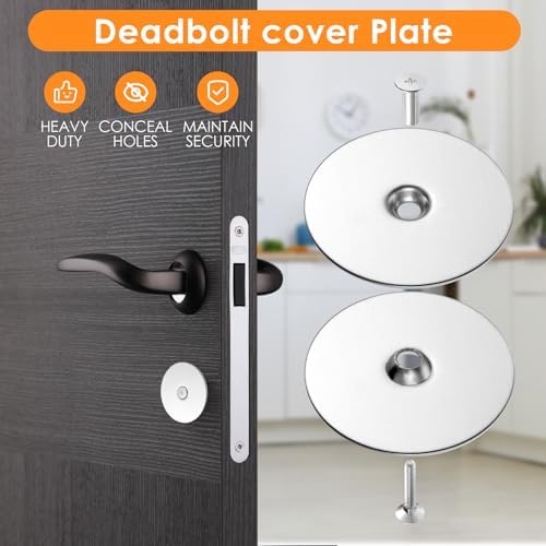 TucnoeuSturdy Door Hole Cover Plate Black 2-58 Diameter