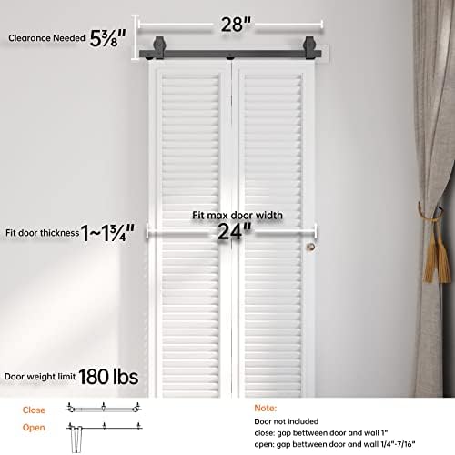 EaseLife 24 Bi-Folding Sliding Barn Door Track Kit