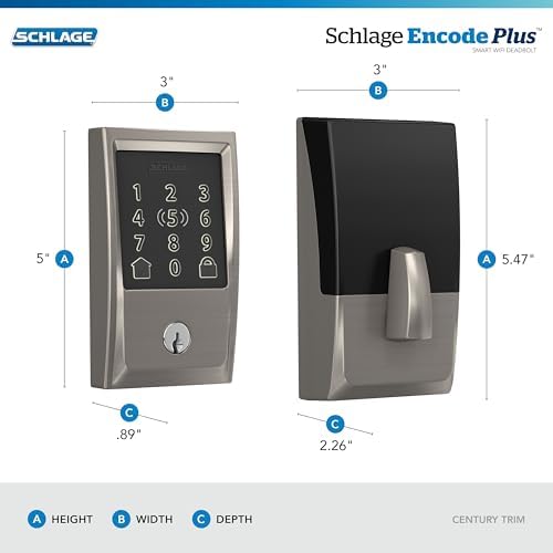 Secure Touchscreen WiFi Smart Deadbolt Lock with Keyless Entry and built-in SCHLAGE Home App