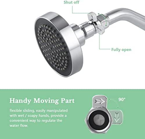 APLusee Chrome Shower Flow Control Valve with On Off Switch