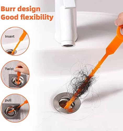 3-Piece Set of 25-Inch Hair Snake Drain Clog Remover