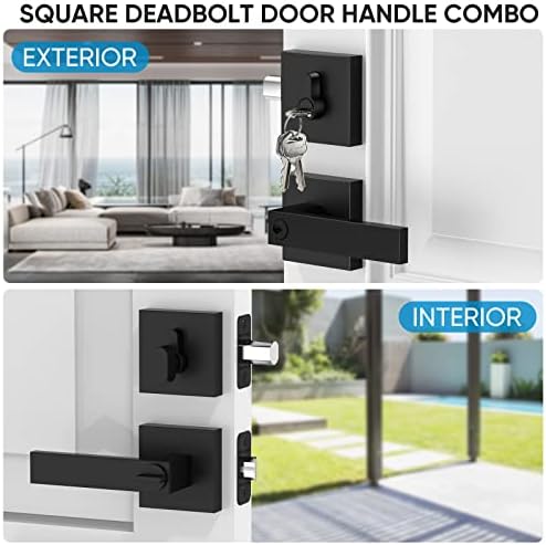 Sturdy Matte Black Door Handle Set for Modern and Rust-Resistant Design