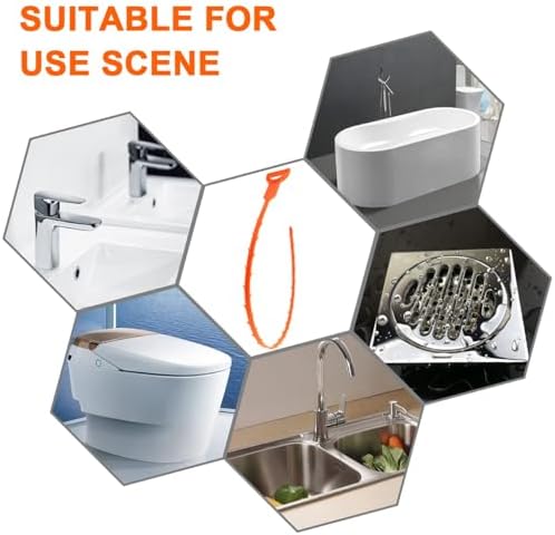 Fast-acting Sink Bathtub Drain Unblocker with 3 Flexible Snakes