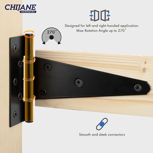 Premium 6-Inch Heavy Duty Hinges for Outdoor DoorsLockdown Quality for Sheds Barns and More