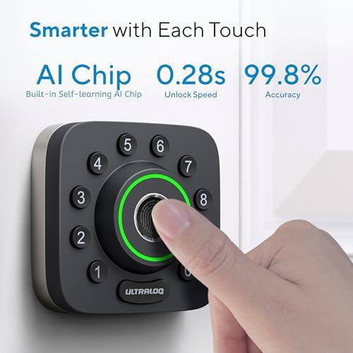 Ultraloq U-Bolt Pro WiFi Smart Lock with 8-in-1 Entry Door Sensor Secure Touch