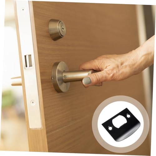 4-PC Set of Stainless Steel Deadbolt Strike Plates for Adjustment Door Latches with D-Shaped Design