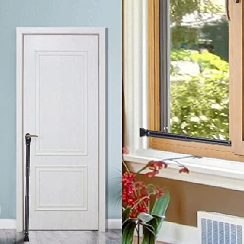 HoneSecur 2-Pack 2-in-1 Door Sliding patio Door Stopper Adjustable Security Jammer Bar Child-Proof
