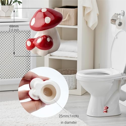 Red Mushroom Toilet Floor Bolt Cover Cute Bathroom Decor