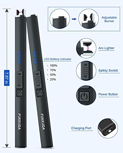 FUKKUDA - Rechargeable Flameless Candle Lighter Windproof Auto-Off