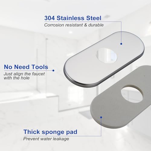 Greenspring BathVessel 4 Hole Deck Plate Escutcheon Chrome