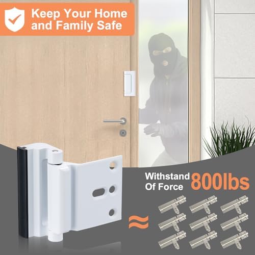 Secure 800 Lb Door Lock Childproof Design White