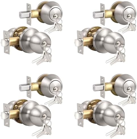Sturdy exterior doorknob set with deadbolt