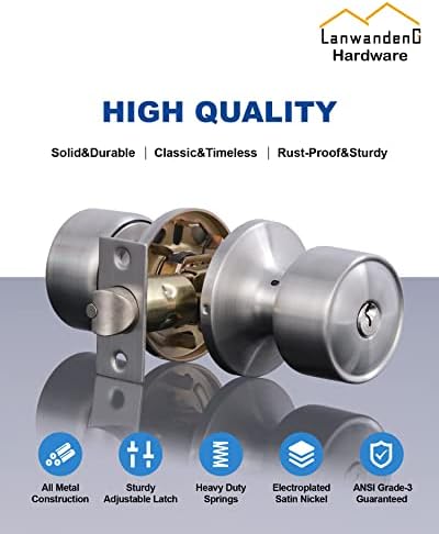 Upgrade Your Home Security with 2-Set Knved Alike Entry Door knobs and Single Cylinder Deadbolt Lock Combo Set