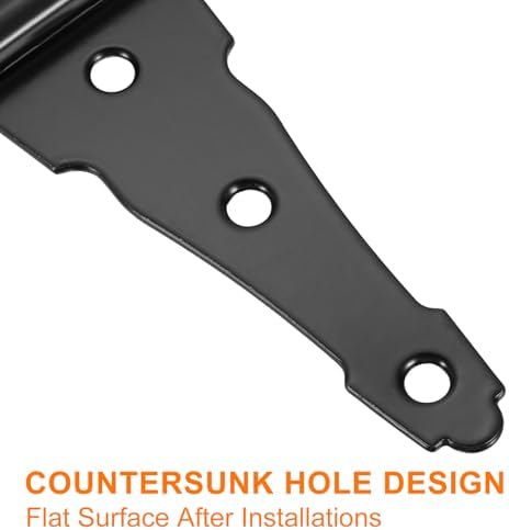 Uxcell 6 Pcs T-Strap Door Hinges Black