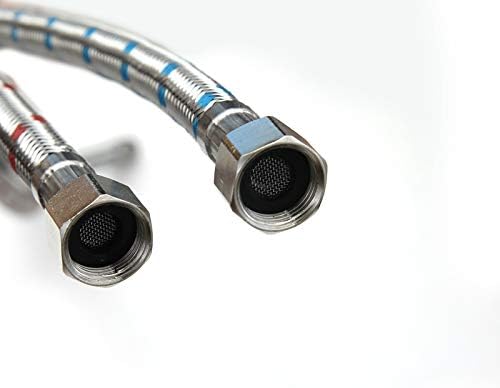 BWE 16-Inch Braided Stainless Steel Bathroom Faucet Hose