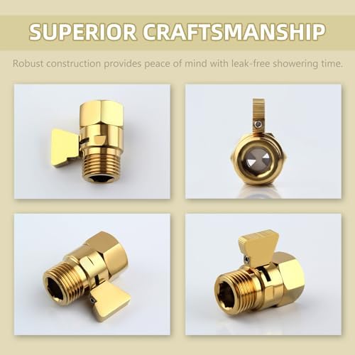 Angle Simple Brass Flow-Controlling Shower Valve Gold