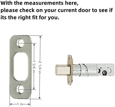 Round Corner Deadbolt Strike Plate Set SATIN Nickel Finish