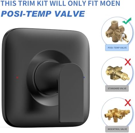 Moen Genta LX Faucet Trim Kit Matte Black - Easy Installation with 2510 Valve Required