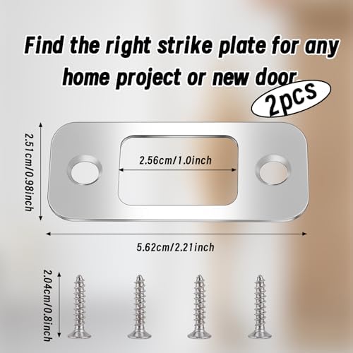 2-Piece Stainless Steel Deadbolt Strike Plate Set