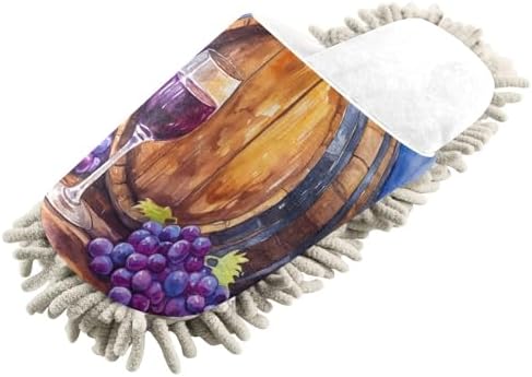 Cozy White Grapes Purple Mop Slippers Soft Eco-Friendly