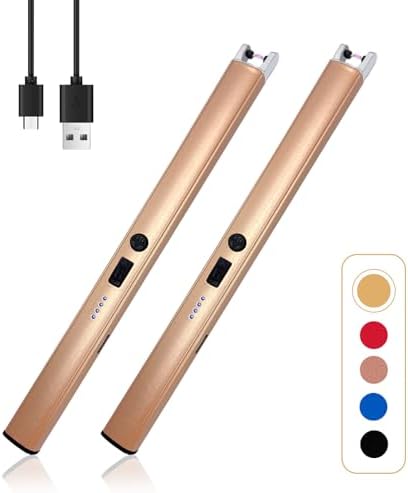 Double Pack Windproof Candle Lighter - LED with Rechargeable USB coronary -- safety -- for camping bbq and gifts