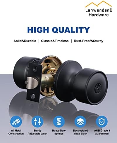 Lanwandeng Keyed Alike Entry Door Knobs Deadbolt Set