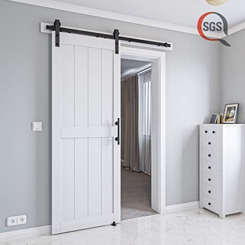 32x84 White PVC Sliding Barn Door Kit withEGA-Ready Features