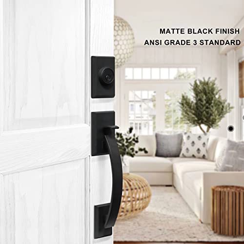 NeuTypePremium Double Door Handle Set with Heavy Duty Lock for Home Commercial Use