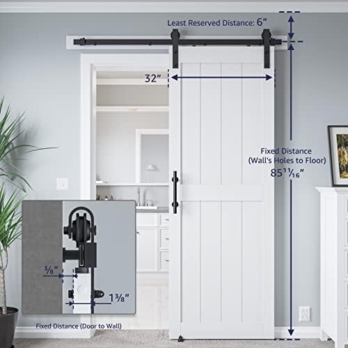 32x84 White PVC Sliding Barn Door Kit withEGA-Ready Features