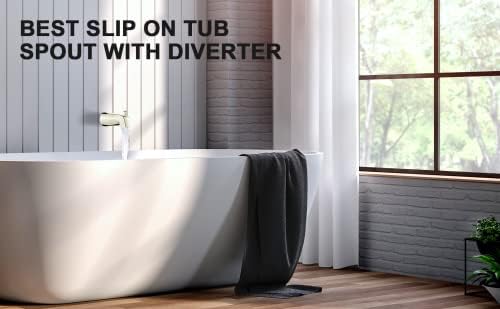 Gold Hao 5 Universal Slip-On Tub Spout with Diverter -install easily save water 58 Copper Pipe Brushed Nickel