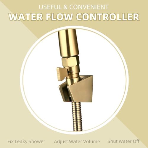 Angle Simple Brass Flow-Controlling Shower Valve Gold