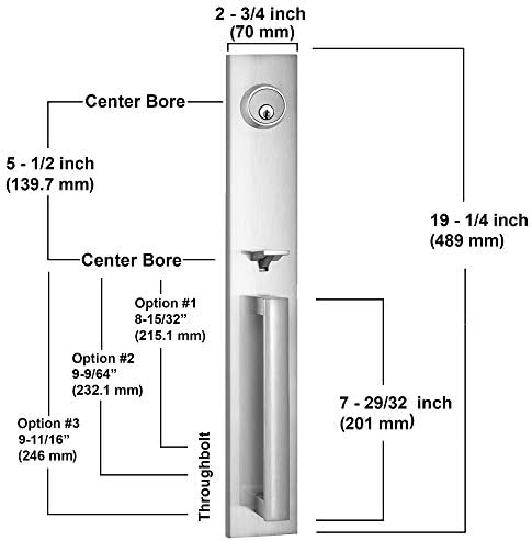 Full Escutcheon Handle Set Heavy Duty Door Lock System with 5-12 Clearance