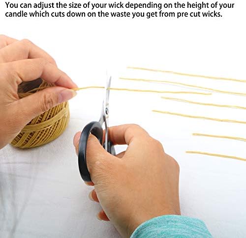 Organic Hemp FlOt Lighter Wick with Natural BeeSwax Coating - 200FT Spool 200pcs Sustainer Tabs