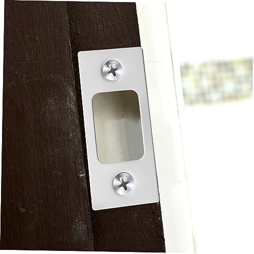 Homoyoyo Black Stainless Steel Deadbolt Strike Plate 2pcs